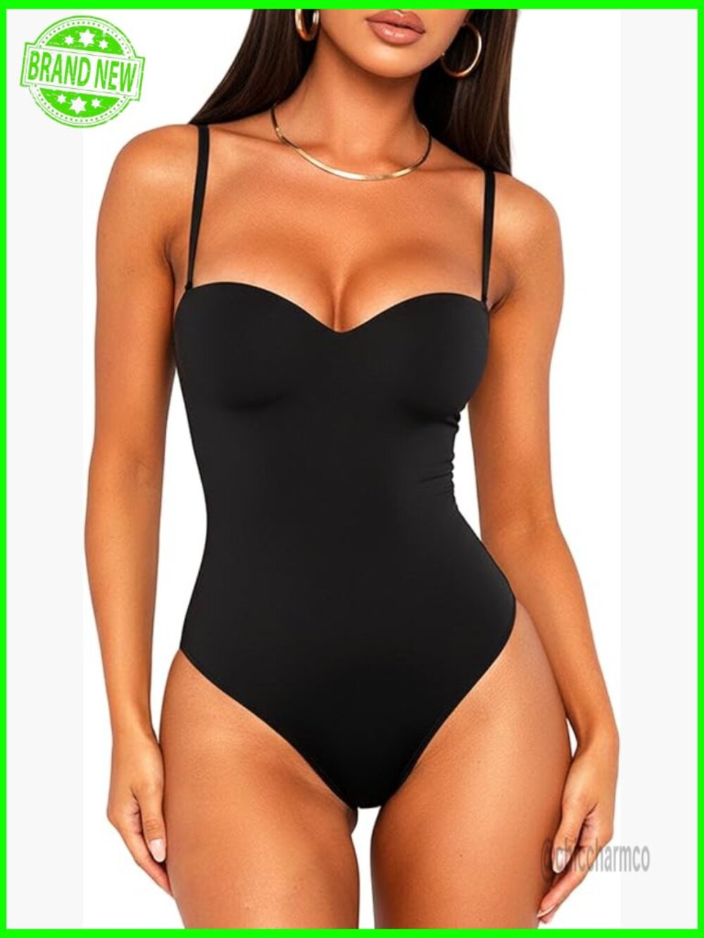 Small Sweetheart Neck Bodysuit with Built-In Bra, Adjustable Straps
